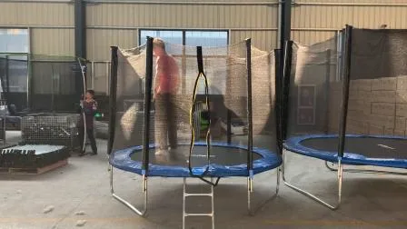 Trampoline à la maison pour enfants et adultes avec tapis de saut de filet de clôture de sécurité et rembourrage de couverture de ressort, trampoline de gymnastique de saut